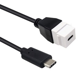 Poyiccot USB C keystone Jack Cable, USB 3.1 Type C Male to USB C Keystone Insert Female M/F Pigtail Extention Keystone-to-Cable for Wall Plate Connectors Cable (USB C to USB C keystone)