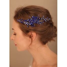 Deniferymakeup Colorful Hair Comb for Women Wedding Bridal Crystal Clip Bridesmaid Hair Accessories Rhinestone Prom Special Occasion Hair Accessory (Color 7)