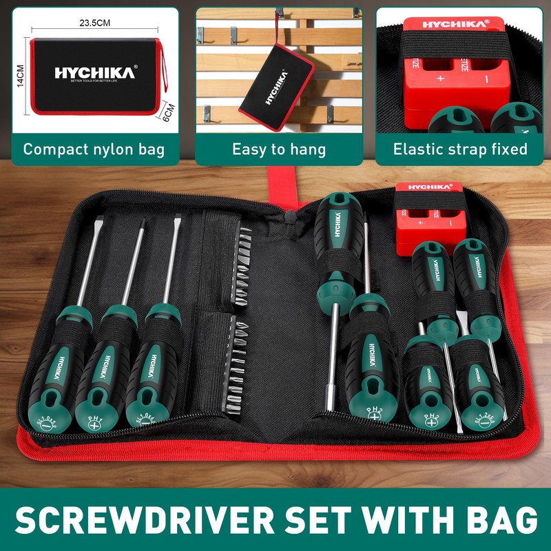 HYCHIKA Screwdriver Set, 30 PCS Screw Driver Set, Magnetic Screwdriver