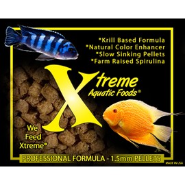 Xtreme Cichlid Peewee 1.5 mm Pellets - Proven Nutrition for Cichlids - Balanced Amino Acids, Boost Immune & Digestive Health, Color & Energy, Max Protein Freshwater Fish Food – USA Farm Grown (20oz)