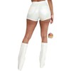 Shiyinvie Metallic Faux Shorts High Waist, White Faux Leather Short,