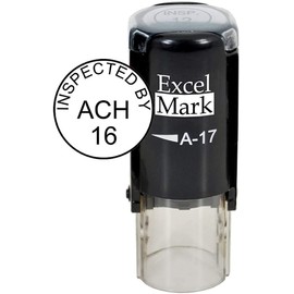 ExcelMark Custom Round Self Inking Inspection Stamp - 5/8" Diameter (3 Lines)