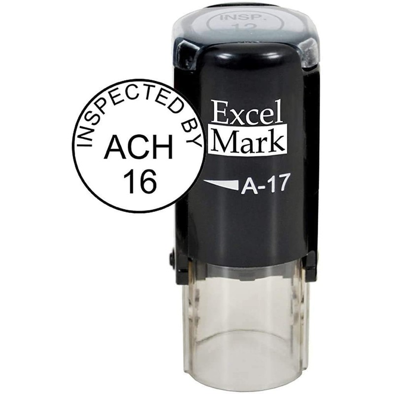 ExcelMark Custom Round Self Inking Inspection Stamp - 5/8" Diameter