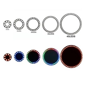 WS2812b Led Ring Addressable 8/16/24/35/45Leds 5050 RGB Led Diode Ring Color IC Built-in LED (16LED)