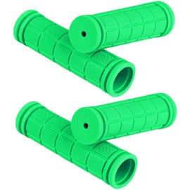 2 Pairs Bicycle Handlebar Bike Non-Slip Rubber Mushroom Grips for BMX MTB Road Mountain Kids Boys Girls (Green)