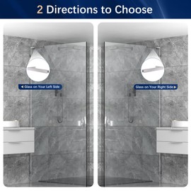 LukLoy Fixed Glass Bracket, Wall to Glass Shower Support Bar, One-Piece Casting L Shape Stabilizer Mounting Bracket for 8-12mm Shower Glass Panel, No Drill in Glass(Brush, Right)