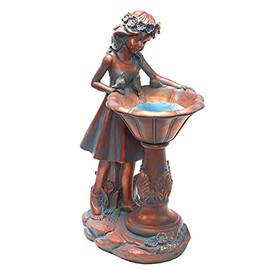 BRECK'S - Outdoor Solar Powered Garden Girl Statue