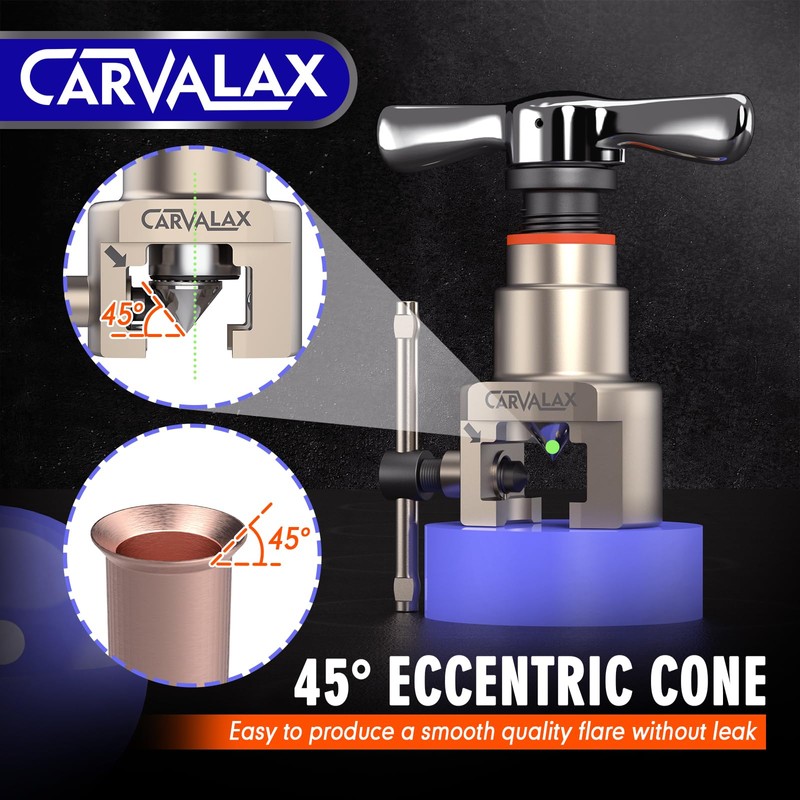 CARVALAX Eccentric Flaring Tool Kit, 45° Precision Flaring, Metric/Imperial Clamp