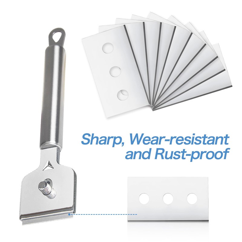 Pack of 100 Blades for Ceramic Hob Scraper, Double-Sided Scraper