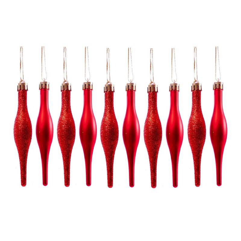 Simply Products 10 Droplet Baubles - Great Christmas Tree Decoration,