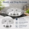 Yeksum 16 Inch Stainless Steel Paella Pan,18/10 Large Skillet，Frying Pan