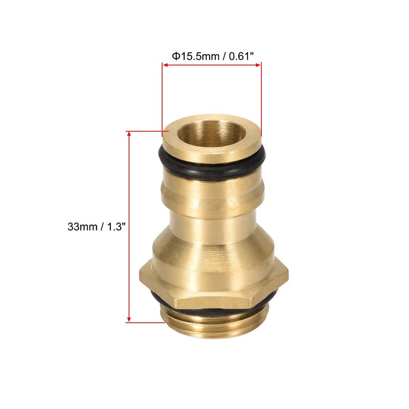 sourcing map Brass Faucet Tap Quick Connector M18 Male Thread