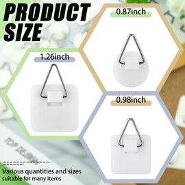 Wenqik 45 Pcs Adhesive Picture Hanger Foamboard Picture Hanging Hooks Without Nails Plastic Sticky Photo Hooks for Home Wall Art Photo Frame Bathroom Closet (Round,Square)