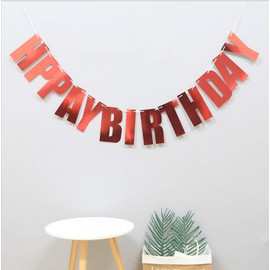CHTENG Happy Birthday Banner Reusable Ecofriendly Materialfor Birthday Decorations and Party Supplies (Red)