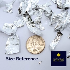 Barnabas Blattgold: Imitation Silver Leaf Flakes 25g - Silver Flakes for Resin and Crafts - Schabin Silver Leaf Foil for Gilding, Painting, and Arts