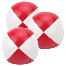 3Pcs PU Leather Juggling Balls Indoor Leisure Portable Performance Practice BallsRed White