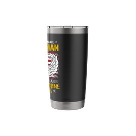 Never Underestimate Old Man 101st Airborne Veteran Flag US Stainless Steel Insulated Tumbler