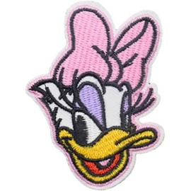 Daisy Cartoon Duck Character Face Embroidered 2.75" Tall Iron on Patch