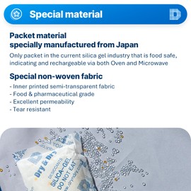 Dry & Dry 100 Gram [7 Packets] Orange Indicating Silica Gel Packets Desiccants - Food Safe Silica Packs, Silica Gel, Silica Packets, Desiccant Packs for Food Storage