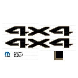 Decal Mods 4x4 Bedside Graphic Decals/Stickers fits Jeep Wrangler/Gladiator JL/JT (2019-2024) Black w/392 Bronze Outline FB392O (Set of 2) | FJ7G2
