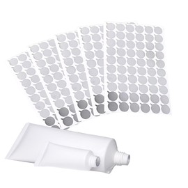 300Pcs/5 Sheets 15mm Silver Round Aluminum Foil Sealing Sticker Essential Oil Bottle Stickers Bottle Stopper Sealing Label for Toothpaste Cosmetic Soft Tube