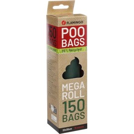 Flamingo Poop Bags Poco - Green Dog Waste Bags, Pack of 150, Environmentally Friendly & Recycled, Tear-Resistant and Leak-Proof