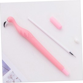 Tofficu 4pcs Creative Gel Ink Pen Cartoon Flamingo Design Black Ink for Boys and Girls and Students School Office Stationery White