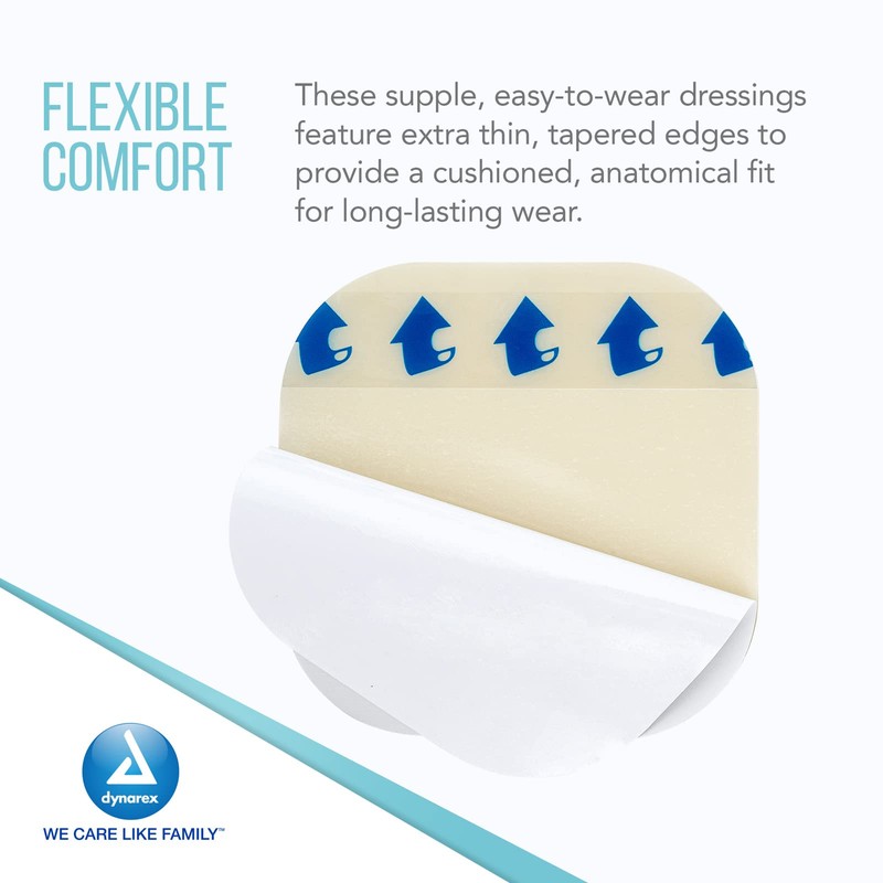 Dynarex DynaDerm Hydrocolloid Dressings, Sterile Moist Bandages Used for All