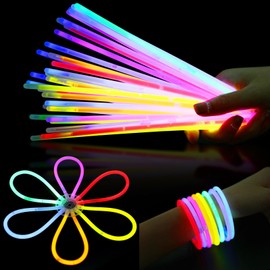 CINECE Light Stick, Chemical Light, Luminous Bracelet, Luminous Necklace, Cheering Stick, Connection Joints, Concerts, Events, 8 Colors (100pcs)
