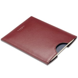 HISCOW Minimalist Passport Sleeve - Italian Calfskin (Wine Red)