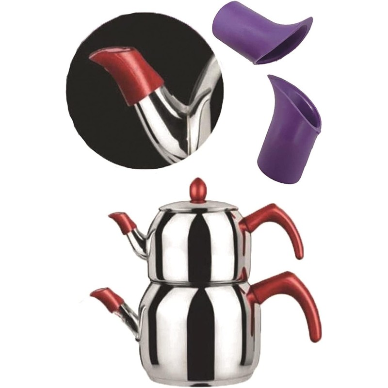 2pcs Teapot Coffeepot Spout Cover Sleeve Leak-proof Drip-proof Silicone Spout