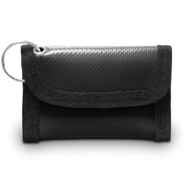 RE-GEN Key Ring Keychain Pocket Pouch | Made From Easy Clean Wipedown Fabric | Water Resistant | Ideal for lightweight storage of everyday essentials (Black)