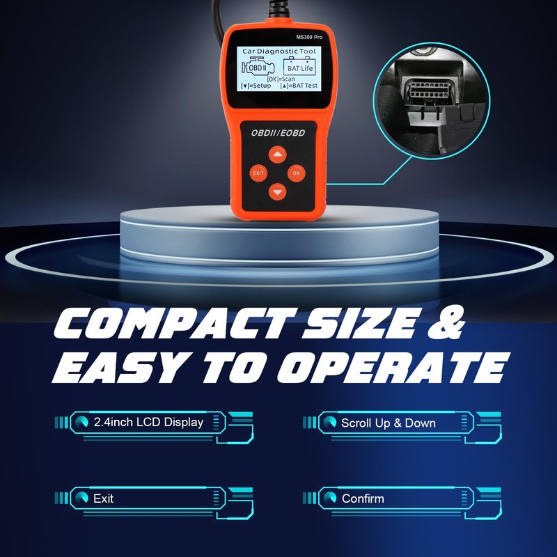 OBD2 Car Scanner Tool Check Engine Light Fault Code Reader