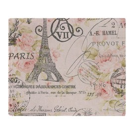 CafePress Pink Floral Elegant Paris Eiffel Tower Art Throw B Soft Fleece Throw Blanket, 50"x60" Stadium Blanket
