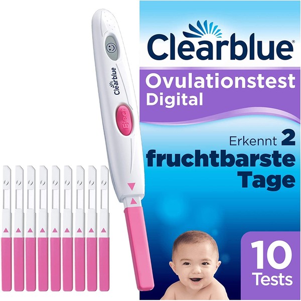 Clearblue Fertility Ovulation Test Kit Digital, 10 Tests + 1 Digital Test Holder, Fertility Test for Women / Ovulation, Proven to Get Pregnant Faster