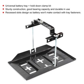 Battery Tray Bracket, Storage Battery Holder Tray Mount Hold Down Clamp Bracket Kit Car Accessory(19cm / 7.5in)