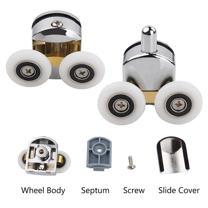 Cokritsm 23mm Shower Door Rollers for Curved Doors 4-6mm, Sliding