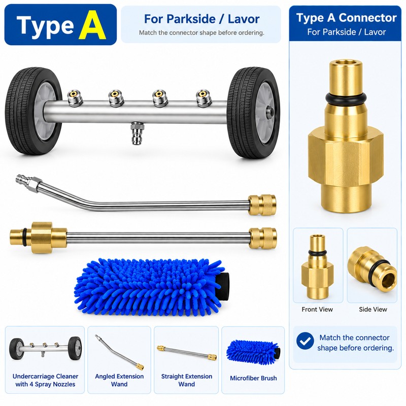2-in-1 Undercarriage Pressure Washer Kit with Extension Wands – 4000