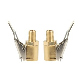 Leadigol 2Pcs 8mm Bore Brass Inflator Valve, Locking Tire Inflator Nozzle Adapter Connect Accessories Tool, Tire Air Chuck with Clip Adapter