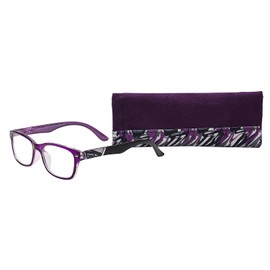 SAV Eyewear Women's Victoria Klein 9078 Purple Round Reading Glasses, 35 mm + 3