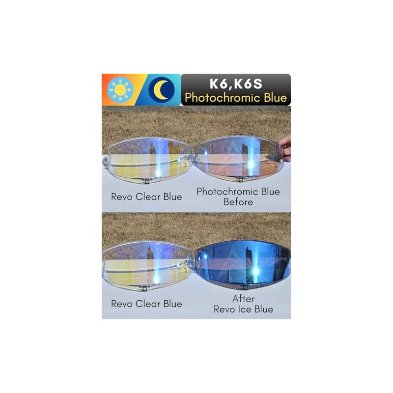 Logto Photochromic Visor Compatible With K6,K6S Helmet Transition Face Shield