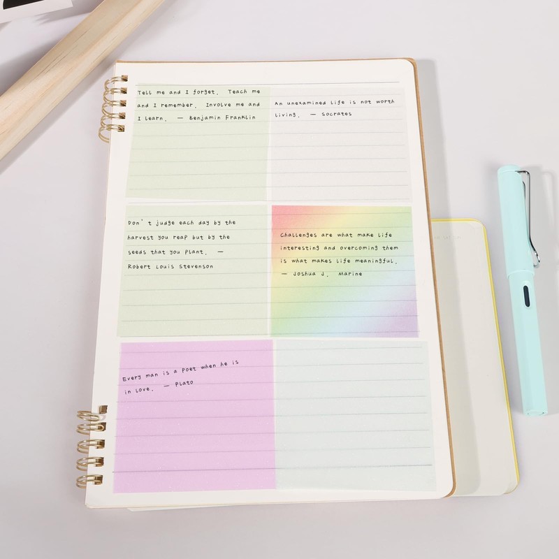 MOLOVA 100 Sheets Transparent Sticky Notes 3x3 Inch, Pull-Out Design