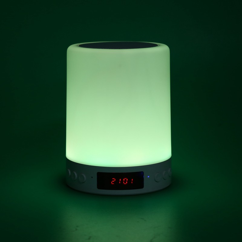Bluetooth Speaker Alarm Clock Colorful Night Light Touch Control LED