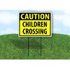 CAUTION Children Crossing YELLOW - Single Sided Yard Sign ROAD
