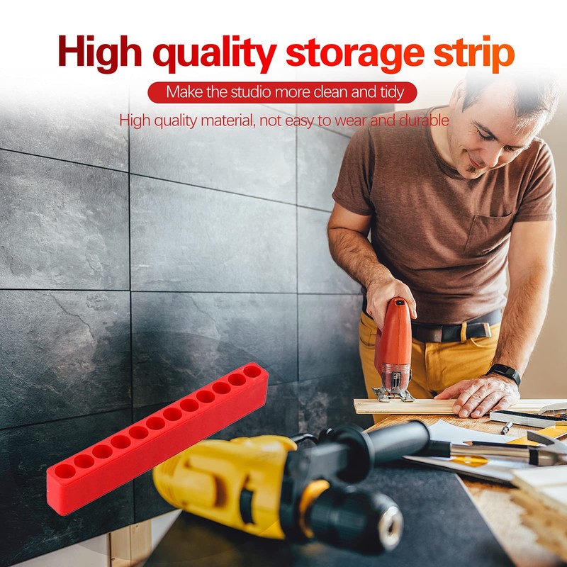 Uadme Drill Bit Organiser, 5Pcs 12 Holes Screwdriver Bits Storage