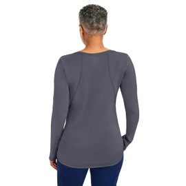 Healing Hands Women's Underscrub, Long Sleeve Tee with Thumbholes, Modern Fit Fabric Blend 5051, Pewter, S