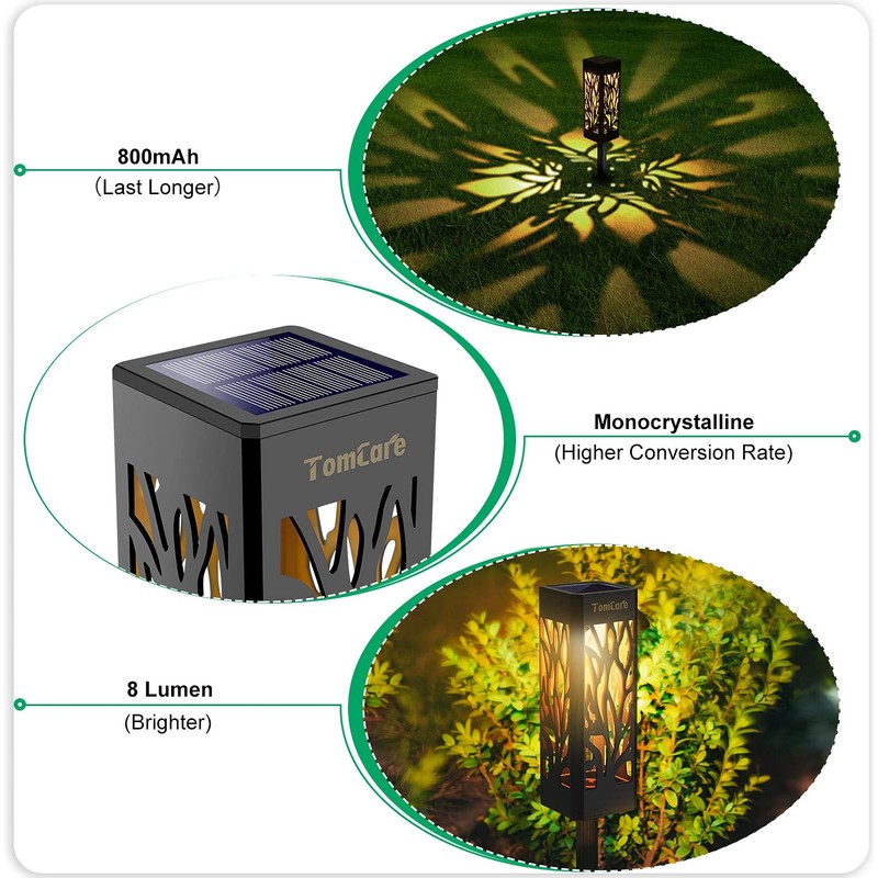 TomCare Solar Lights Outdoor Upgraded Bright Solar Pathway Lights Bigger
