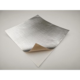 Fynxir Self-Adhesive Aluminum Backed Aluminized Fiberglass Cloth Heat Shield - 12"x12" Sheet, Thermal Reflective Insulation Barrier for High Temp Protection (Automotive Exhaust, Firewall)