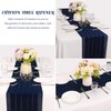 6 Pack 10Ft Navy Blue Chiffon Table Runner 29x120 Inches