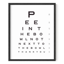 HAUS AND HUES Funny Bathroom Signs for Home Decor - Funny Bathroom Decor, Funny Bathroom Wall Art, Bathroom Art, Funny Bathroom Decor, Bathroom Eye Exam (Black Frame, 16x20)